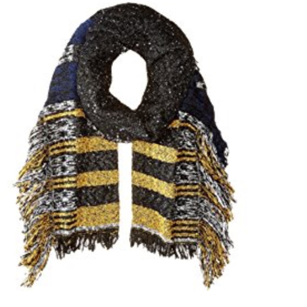 Fringe stripe scarf